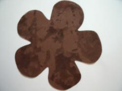 Flower 5 Petal Laser Cut Appliques (Size: with FUSIBLE - 4.5"W, Color: Tonal - Brown )