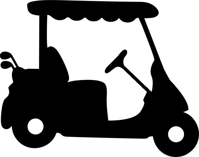 Golf Cart Silhouette Laser Cut Appliques