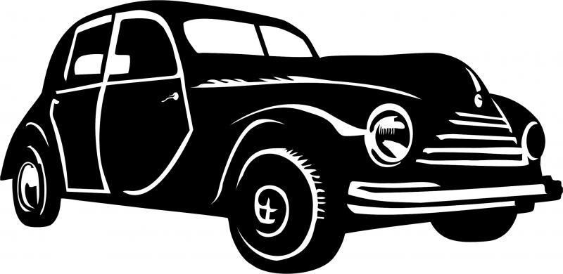 Antique Vintage 1940's Sedan Silhouette Laser Cut Appliques