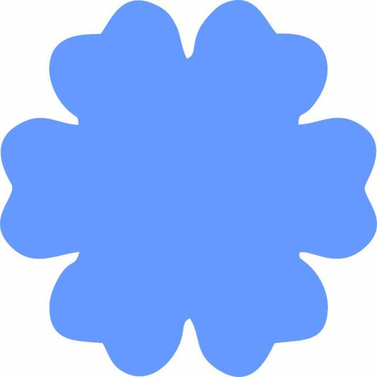 Flower 6 Petal Laser Cut Appliques (Size: 3.5"W, Color: Tonal - Blue)