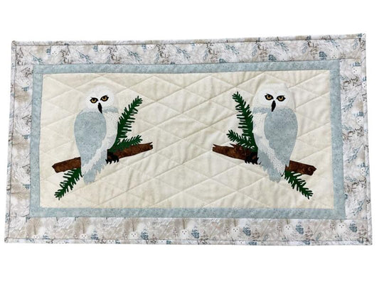 Winter's Snowy Owl Table Runner