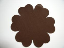 Flower 6 Petal Laser Cut Appliques (Size: 3.5"W, Color: Brown )