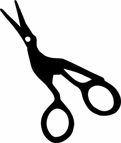 Embroidery Scissors - Stork Silhouette Laser Cut Appliques