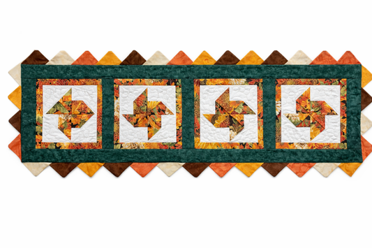 3-D Autumn Harvest Pinwheel Table Runner