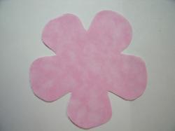 Flower 5 Petal Laser Cut Appliques (Size: with FUSIBLE - 4.5"W, Color: Tonal - Pastel Pink  )