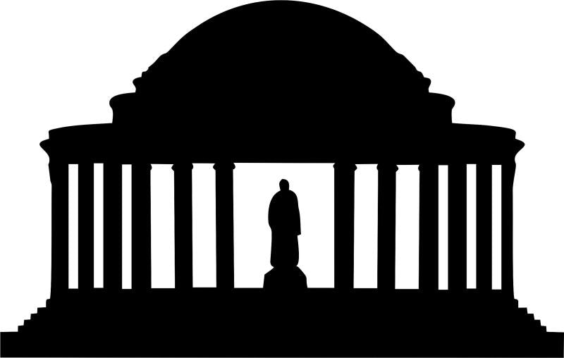Jefferson Memorial Silhouette Laser Cut Appliques
