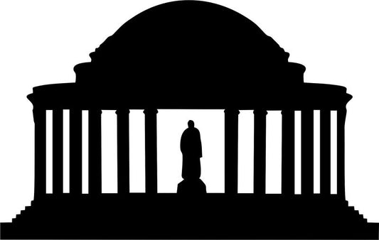 Jefferson Memorial Silhouette Laser Cut Appliques