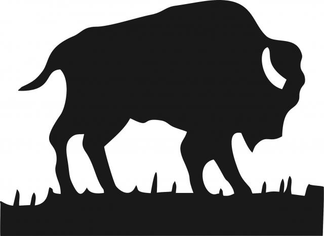 Bison w/Grass Silhouette Laser Cut Appliques