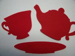 Teapot, Cup & Saucer Set Laser Cut Appliques