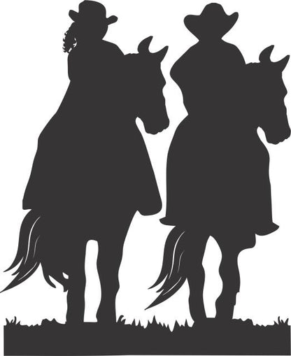 Western Couple #2 Silhouette Laser Cut Appliques