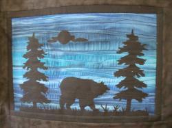 Bear w/Grass Silhouette Laser Cut Appliques