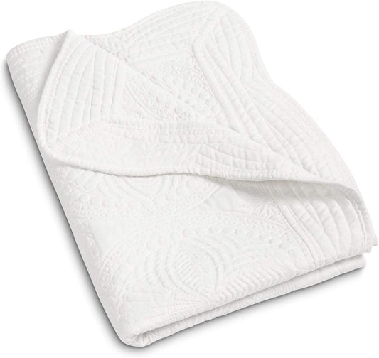 Heirloom Adult/Lap Quilt - White