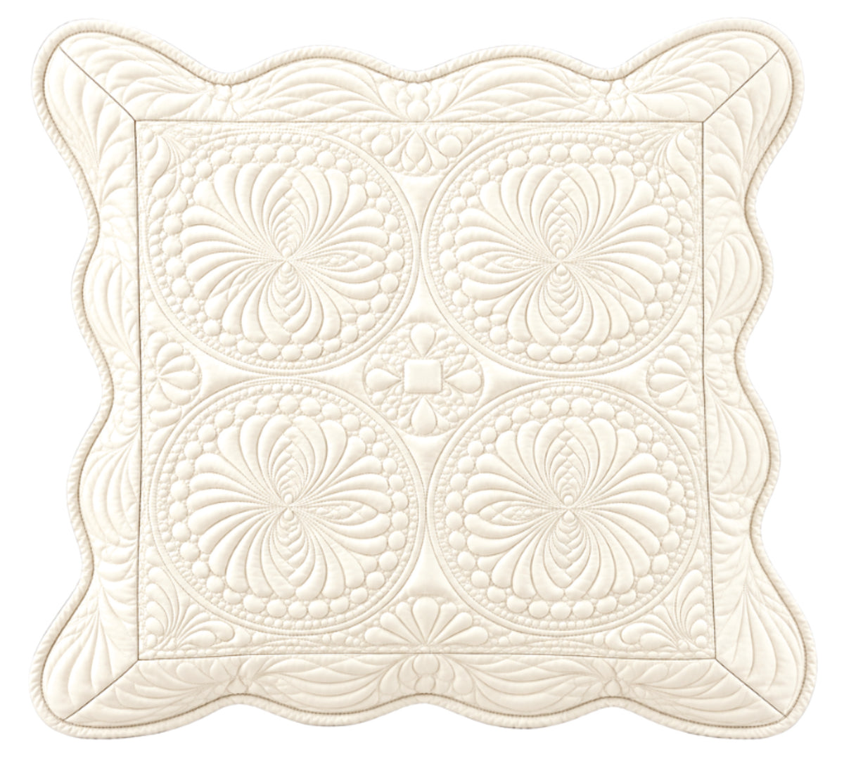 Heirloom Quilted Pillow Shams Ivory