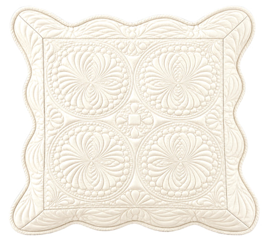 Heirloom Quilted Pillow Shams Ivory