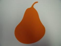 Pear Laser Cut Appliques (Size & Pricing: 4"H, Color: Orange )