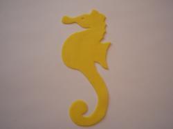 Seahorse Laser Cut Appliques (Size: with FUSIBLE - 6"H, Color: Yellow  , Direction: Facing right)