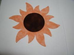 Sunflower Set Laser Cut Appliques (Size: Set, Color: Tonal - Peach w/Brown Center)