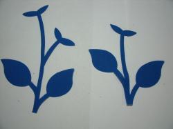 Flower Stem w/Leaf Laser Cut Applique Sets (Size: set, Color: Blue )