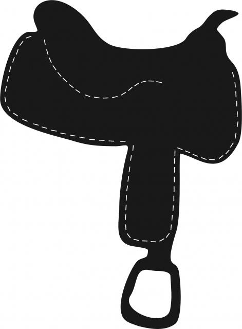 Saddle Silhouettes Laser Cut Appliques (color: left, Size: with FUSIBLE - 8"H, Direction: left)