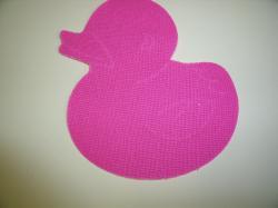 Rubber Duckie Laser Cut Appliques (Size: 4"H	, Color: Hot Pink , Direction: Facing right)