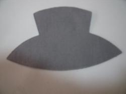 Hat Laser Cut Appliques (Size: with FUSIBLE - 6"W, Color: Gray)