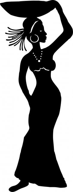 African Woman - Shani Silhouette Laser Cut Appliques (Size: WITH Backing - 10"H, Direction: facing right)