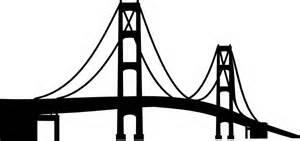 Mackinac Bridge Silhouette Laser Cut Appliques (Size: with FUSIBLE - 9"W)