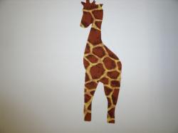 Giraffe Laser Cut Appliques (Size: with FUSIBLE - 5"H, Color: Giraffe Print, Direction: Facing left)