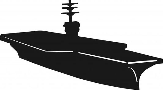 Aircraft Carrier Silhouette Laser Cut Appliques (Size: 8"W, Direction: facing right)