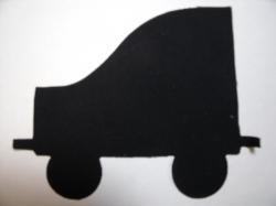 Train Coal Car Laser Cut Appliques (Size: 4"H, Color: Black , Direction: Facing right)