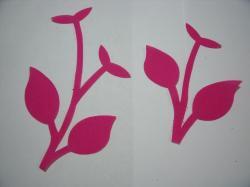 Flower Stem w/Leaf Laser Cut Applique Sets (Size: with FUSIBLE , Color: Hot Pink )