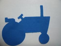Tractor Laser Cut Appliques (Size: with FUSIBLE - 6"H, Color: Blue , Direction: Facing right)