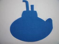 Submarine Die Cut Appliques   (Size: 4"H	, Color: Blue , Direction: Facing left)