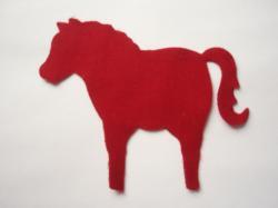 Horse Laser Cut Appliques (Size: 4"H, Color: Red  , Direction: Facing left)