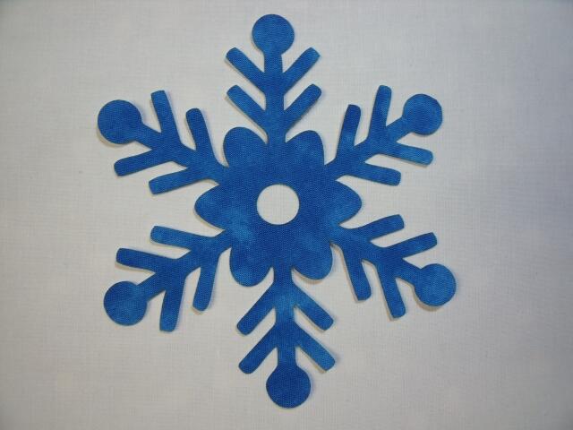 Snowflake Design #4 Laser Cut Appliques (Color: Tonal - Blue, Size: 4")