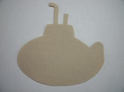 Submarine Die Cut Appliques   (Size: with FUSIBLE - 5"H, Color: Tan/Beige , Direction: Facing left)