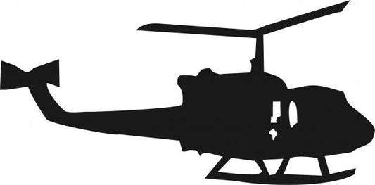 Helicopter #1 Silhouette Laser Cut Appliques (Size: with FUSIBLE - 8"W, Direction: facing right)