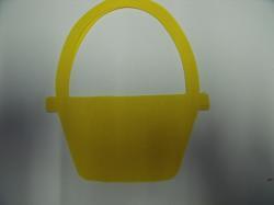 Easter Basket Laser Cut Appliques (Size: with FUSIBLE - 5"H, Color: Yellow )
