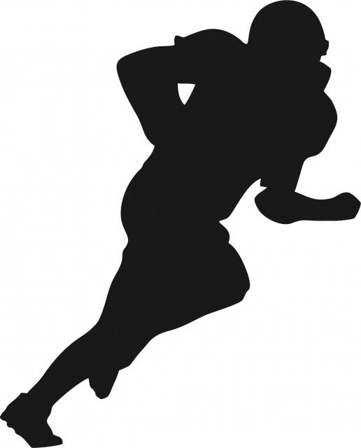 Football Running Back Silhouette Laser Cut Appliques (Size: 8"H, Direction: facing right)