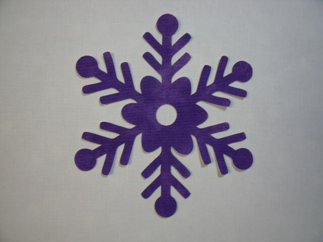 Snowflake Design #4 Laser Cut Appliques (Color: Tonal - Purple, Size: with FUSIBLE - 5")