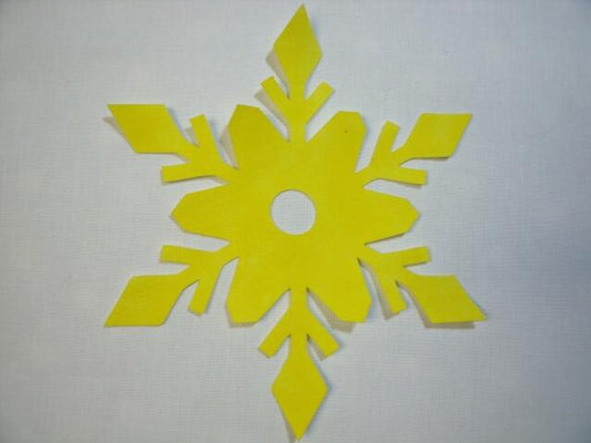 Snowflake Design #5 Laser Cut Appliques (Size: with FUSIBLE - 6", Color: Tonal - Yellow)