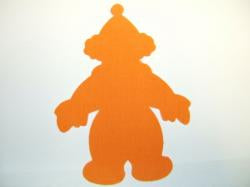 Clown Laser Cut Appliques (Size: with FUSIBLE - 4"H, Color: Orange  )