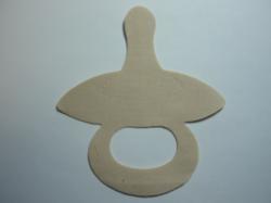 Pacifier Laser Cut Appliques (Size: 5"H, Color: Tan/Beige )