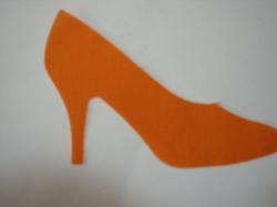 Shoe Die Cut Appliques (Size: 4"W, Color: Orange, Direction: Facing right)