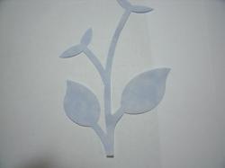 Flower Stem w/Leaf Large Laser Cut Appliques (Size: normal, Color: Tonal - Pastel Blue)