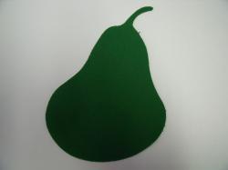 Pear Laser Cut Appliques (Size & Pricing: With FUSIBLE- 4"H, Color: Green )