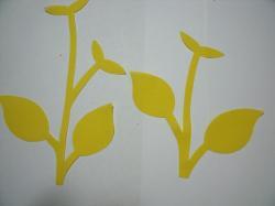 Flower Stem w/Leaf Laser Cut Applique Sets (Size: set, Color: Yellow )