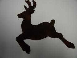 Reindeer Laser Cut Appliques (Size: with FUSIBLE - 4"H, Color: Brown , Direction: Facing right)