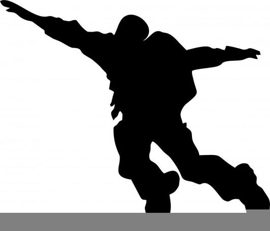 Paratrooper Silhouettes Laser Cut Appliques (Size: with FUSIBLE - 10"W, Direction: facing left)