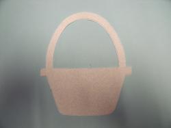 Basket Laser Cut Appliques (Size: with FUSIBLE - 6"H, Color: Floral - White  )